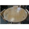 Image 2 : ROUND PINE DINING TABLE WITH 4 ROPE SEAT CHAIRS