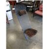Image 1 : HEAVY METAL DESIGNER CHAIR WITH LEOPARD PRINT CUSHION AND HEADREST