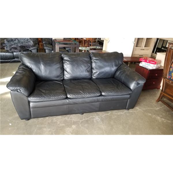 BLACK LEATHER SOFA