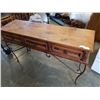 Image 2 : RUSTIC WOOD AND METAL SOFA TABLE
