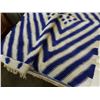 Image 3 : BLUE AND WHITE FRINGED AREA CARPET