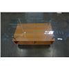 Image 2 : GLASSTOP ROLLING COFFEE TABLE