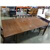 Image 8 : VINTAGE FLIP TOP DINING TABLE WITH 3 LEAFS AND 5 CHAIRS