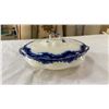 Image 8 : MEAKIN FLOW BLUE LIDDED DISH, MEAKIN TUREEN AND HAND PAINTED FOOTED BOWL