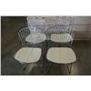 Image 1 : 4 WIRE METAL DINING CHAIRS WITH LEATHER LOOK PADS
