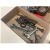 Image 2 : 2 TRAYS OF VINTAGE TOOLS, HARMONICAS, WATCHES AND SMALL POTS