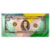Image 1 : Steve Kaufman (1960-2010) "Kaufman $100" Hand Signed Limited Edition Hand Pulled silkscreen Mixed Me