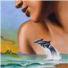 Image 2 : Jim Warren, "Dolphin Moods" Framed Original Acrylic Painting on Canvas Hand Signed with Letter of Au