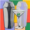 Image 2 : Steve Kaufman (1960-2010) "Martini" Hand Embellished Limited Edition Hand Pulled Silkscreen on Canva