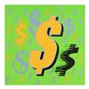 Image 1 : Steve Kaufman (1960-2010) "Dollar Signs (Green Italic)" Limited Edition Hand Pulled Silkscreen on Ca