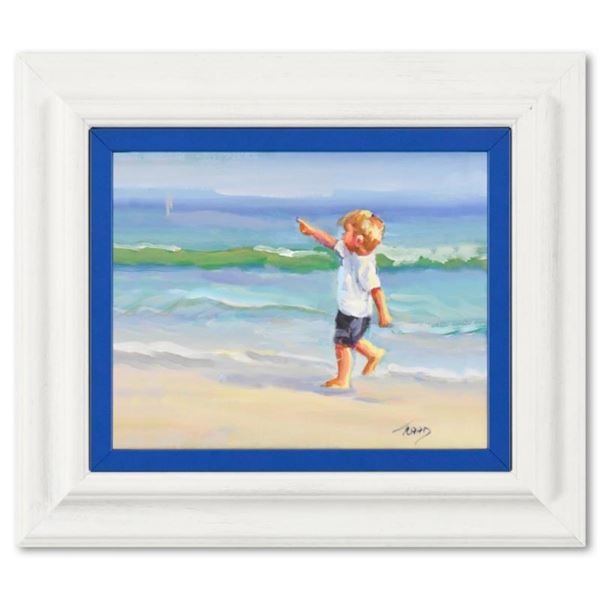 Lucelle Raad, "Ship Ahoy" Framed Original Acrylic Painting on Canvas, Hand Signed with Letter of Aut