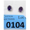 Image 1 : New Amethyst & Diamond Sterling Silver Earrings