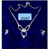 Image 1 : Vintage Rhinestone Necklace & Earrings