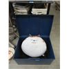 Image 1 : Small Blue Metal Chest & Pet Cushion