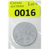 Image 1 : 1 Oz .9999 Fine Silver 2012 Canada Maple Leaf Coin