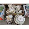 Image 1 : Large Box and Stack of Vintage China