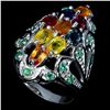 Image 2 : Natural Fancy Sapphire & Emerald Ring