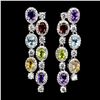 Image 1 : Natural Amethyst Citrine Peridot Earrings