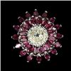 Image 1 : Natural Rhodolite Garnet & Sapphire  Ring