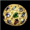 Image 2 : Natural Chrome Diopside Sapphire Tanzanite Ring