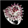 Image 2 : Natural Oval Marquise Rhodolite Garnet Ruby Ring