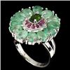 Image 2 : Natural Columbian Emerald Chrome Diopside Ruby Ring