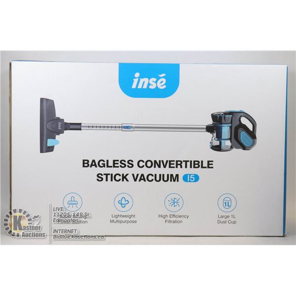 INSE BAGLESS COVERTIBLE STICK VACUUM