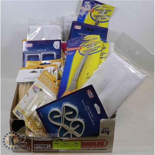 BOX OF NEW KITCHEN AND MORE