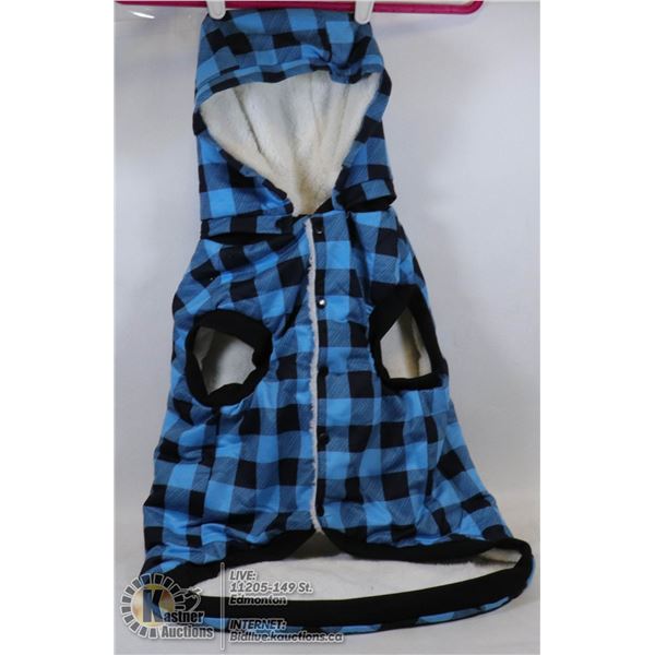 NEW PLAID DOG COAT WITH FLEECE LINING SIZE XXL