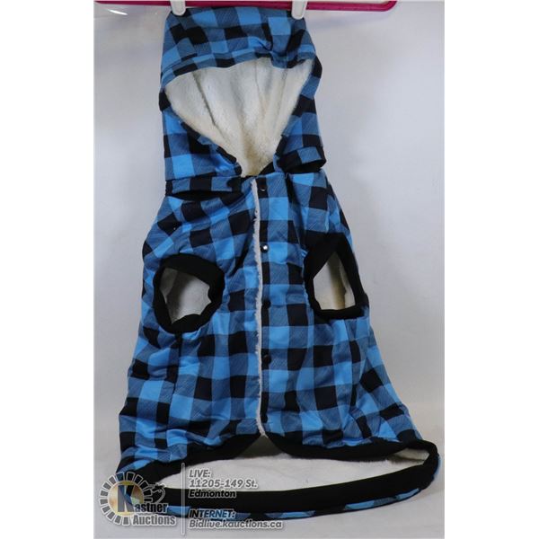 NEW PLAID DOG COAT WITH FLEECE LINING SIZE XXL