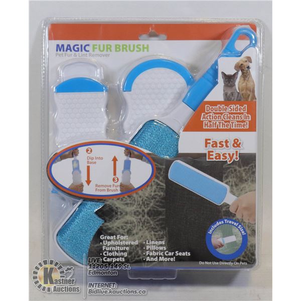 NEW MAGIC FUR BRUSH, PET FUR AND LINT REMOVER