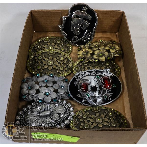 BOX OF BELT BUCKLES