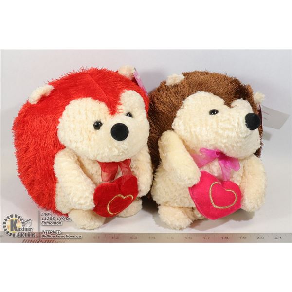 BLUE BASKET WITH HIS & HER NEW PORCUPINE STUFFIES