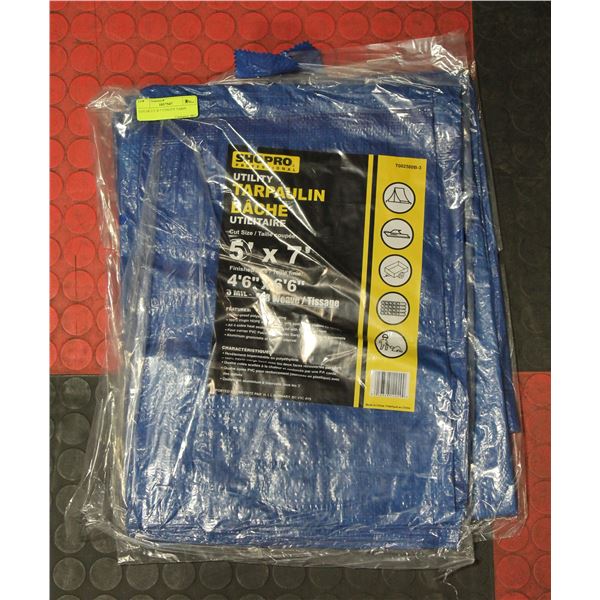 LOT OF 2 5' X 7' UTILITY TARPS