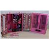 Image 1 : PAIR OF BARBIE CLOSETS FULL WITH CLOTHING &