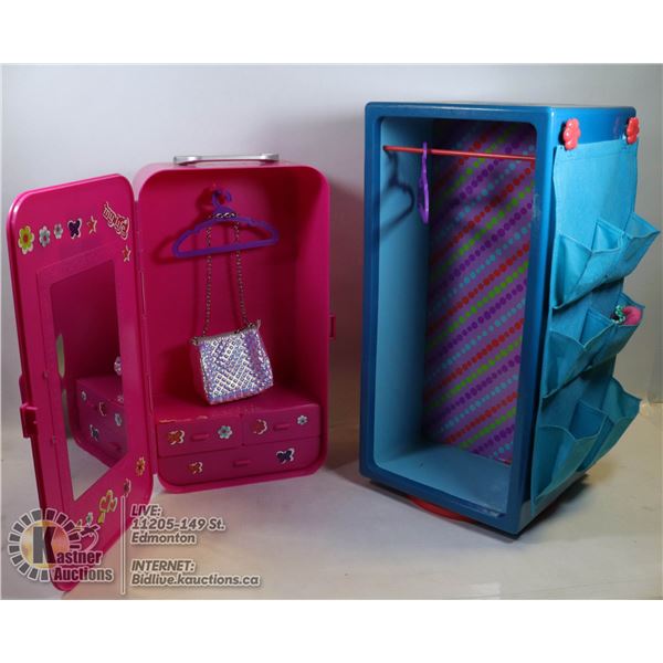 MY LIFE DOLL COLLECTION - PAIR OF CLOSETS WITH