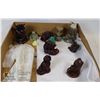 Image 1 : BOX WITH VEINED QUARTZ HORSE FIGURINE, RESIN