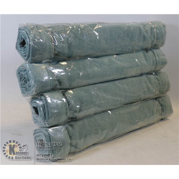 LOT OF 4 COTTON CHAMPRAY TABLE RUNNERS