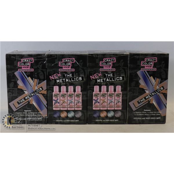 LOT OF 4 CRAZY COLOR SEMI-PERMANENT HAIR COLOR