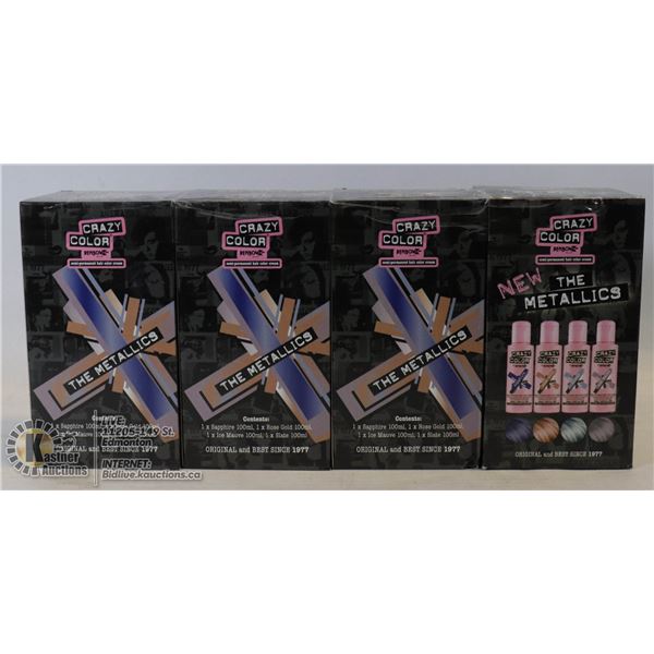 LOT OF 4 CRAZY COLOR SEMI-PERMANENT HAIR COLOR