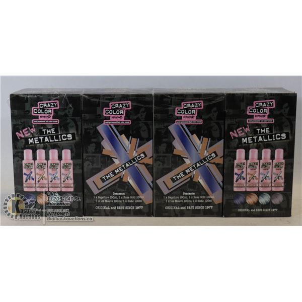 LOT OF 4 CRAZY COLOR SEMI-PERMANENT HAIR COLOR