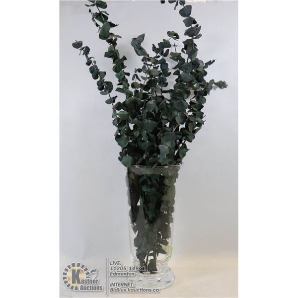 PRESERVED EUCALYPTUS BRANCHES W/VASE