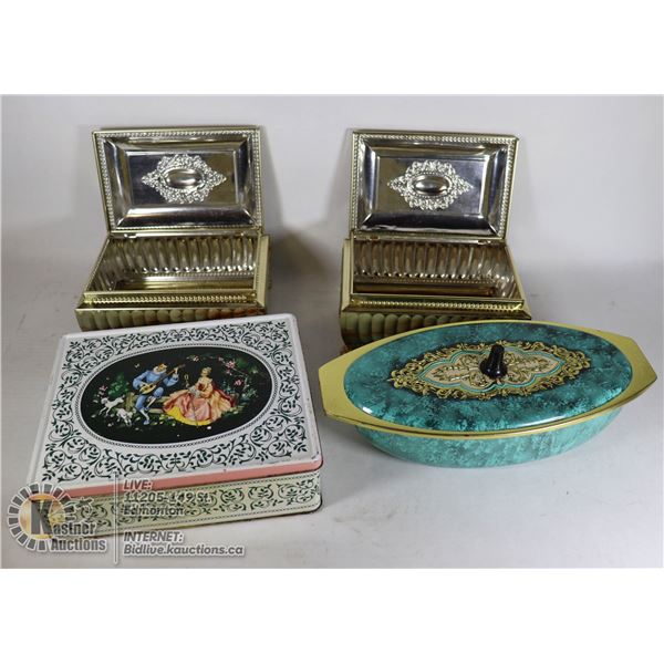 LOT OF 5 VINTAGE TINS