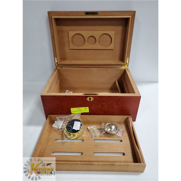 LTH - 0201 HUMIDOR RUSTIC BURL FINISH WITH DRAWER