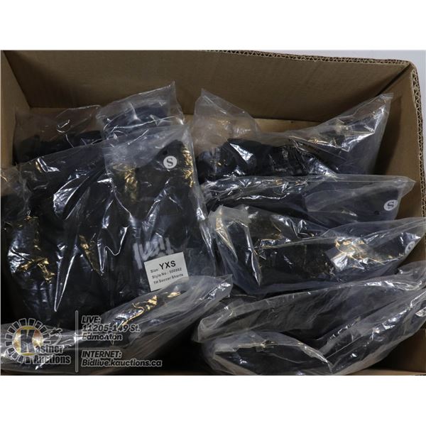 BOX OF SOCCER SOCKS/SHORTS SIZE S