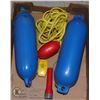 Image 1 : FLAT OF BOATING ACCESSORIES - TWO BLUE FLOATING