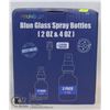 Image 1 : NEW BLUE GLASS SPRAY BOTTLES, 12OZ AND 4OZ