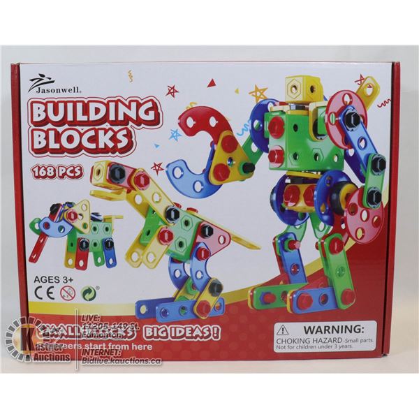 168PC BUILDING BLOCKS SET AGES 3+