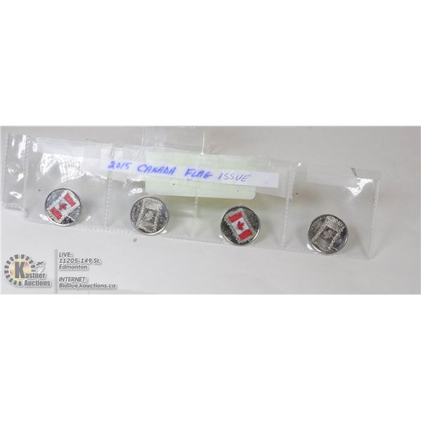 4 X .25  50 YEARS CANADA FLAG ISSUE