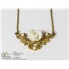 Image 1 : AVON 1980S GOLD TONE NECKLACE W/ IVORY & PEARL